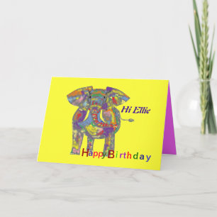 Rainbow Elephant, Birthday Card anpassen Karte