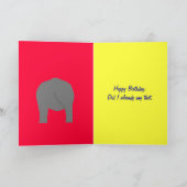 Rainbow Elephant Birthday Card benutzerdefiniert v Karte (Innenseite)