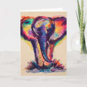 Rainbow Elephant Karte (Vorderseite)