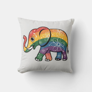 Rainbow Elephant Kissen