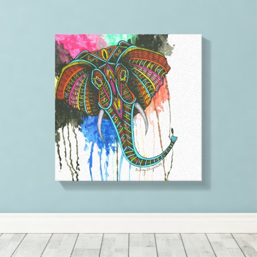 Rainbow Elephant Leinwanddruck (Insitu (Holzboden))