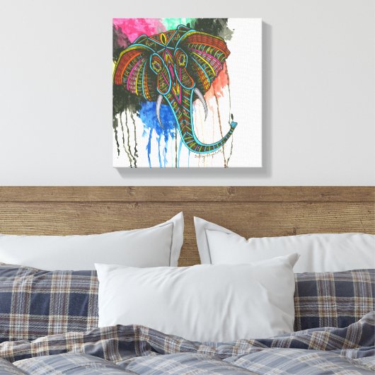 Rainbow Elephant Leinwanddruck (Insitu (Schlafzimmer))