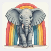 Rainbow Elephant Sticker (Vorderseite)