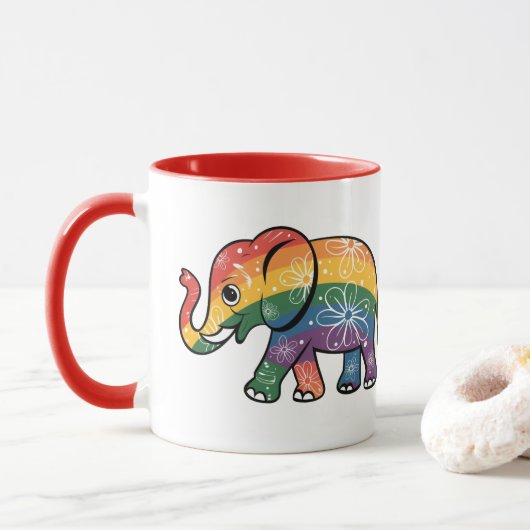 Rainbow Elephant Tasse (Mit Donut)