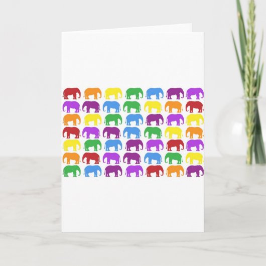 Rainbow Elephants Classy Designer Karte (Vorderseite)