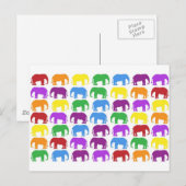 Rainbow Elephants Classy Designer Postkarte (Vorne/Hinten)