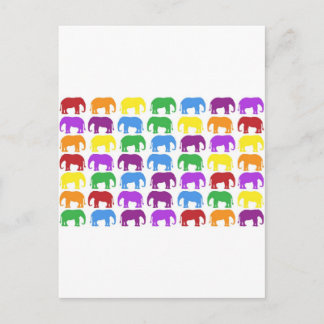 Rainbow Elephants Classy Designer Postkarte