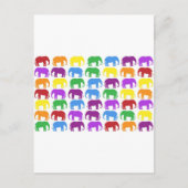 Rainbow Elephants Classy Designer Postkarte (Vorderseite)