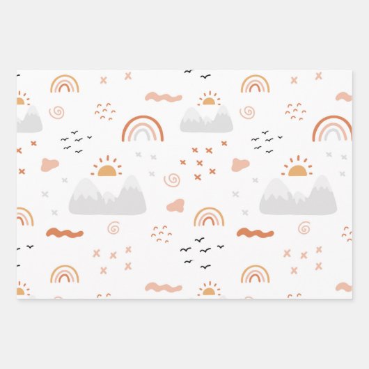 Rainbow Elephants Muster Geschenkpapier Set (Vorderseite 3)