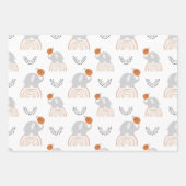 Rainbow Elephants Muster Wrapping Paper Sheets Geschenkpapier Set (Vorderseite)