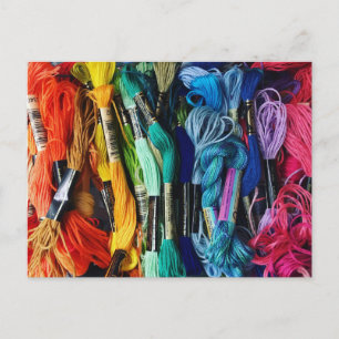 Rainbow Embroidery Floss   Threads   Nähen Postkarte