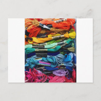 Rainbow Embroidery Floss | Threads | Nähen Postkarte
