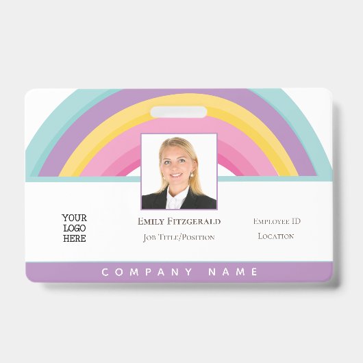 Rainbow Employee Foto ID Name Logo Ausweis (Vorderseite)
