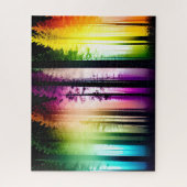 Rainbow Enchanted Mystic Forest Landschaft Puzzle (Vertikal)