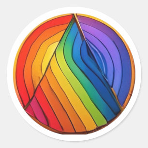 Rainbow Erholung Circle Triangle Symbol Runder Aufkleber