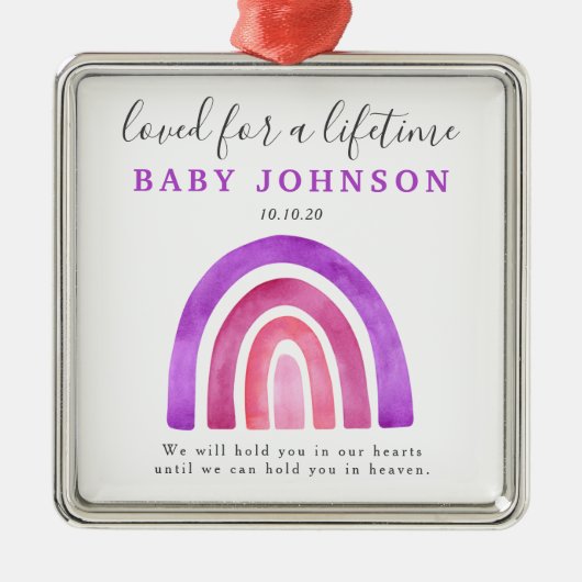 Rainbow-Erinnerung für Fehlgeburten Ornament Aus Metall (Vorne)