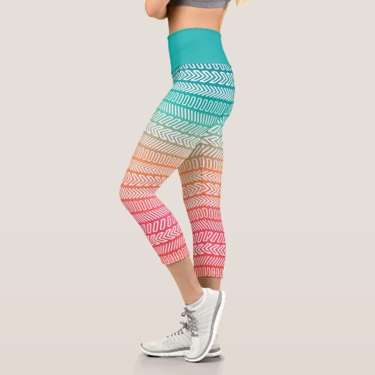 Rainbow Ethnic Pattern Capri Leggings (Links)