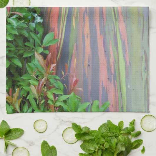 Rainbow Eucalyptus Tree Geschirrtuch (Gefaltet)