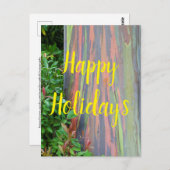 Rainbow Eucalyptus Tree Happy Holidays Postkarte (Vorne/Hinten)