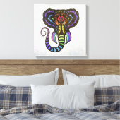 Rainbow Extravagant Elefant im grauen Hintergrund Leinwanddruck (Insitu (Schlafzimmer))