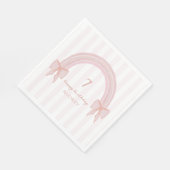 Rainbow Extravagant Pink Bows Coquette Geburtstag Serviette (Ecke)