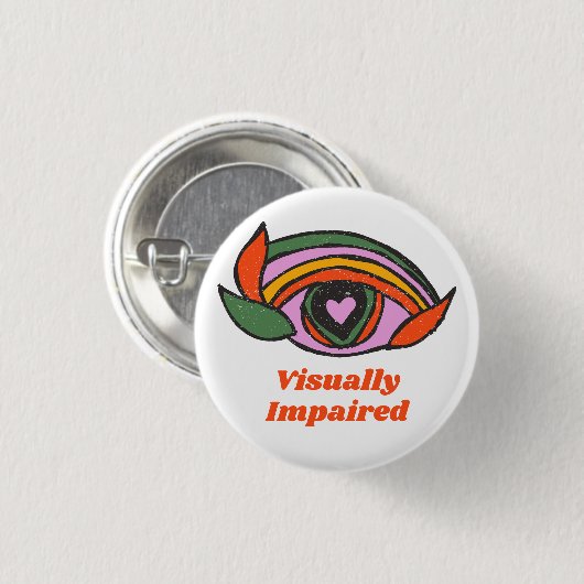 Rainbow Eye mit Personentext Button (Vorne & Hinten)