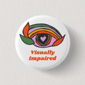Rainbow Eye mit Personentext Button (Vorderseite)