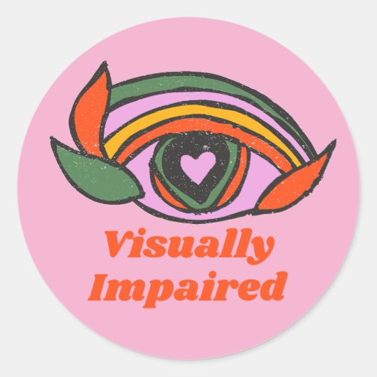 Rainbow Eye mit Personentext Runder Aufkleber (Vorderseite)