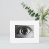 Rainbow Eye Postkarte (Stehend Vorderseite)