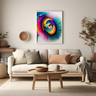 Rainbow Eye Spirale Abstrakte Kunst Poster