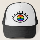Rainbow Eye Truckerkappe (Vorderseite)