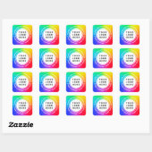 Rainbow Eyecatching Berufliche Logos Vielen Dank Quadratischer Aufkleber (Blatt)