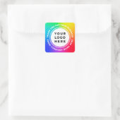 Rainbow Eyecatching Berufliche Logos Vielen Dank Quadratischer Aufkleber (Tasche)