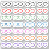 Rainbow Eyeglasses Reading Eye Doctor Ernennung Aufkleber (Vorderseite)