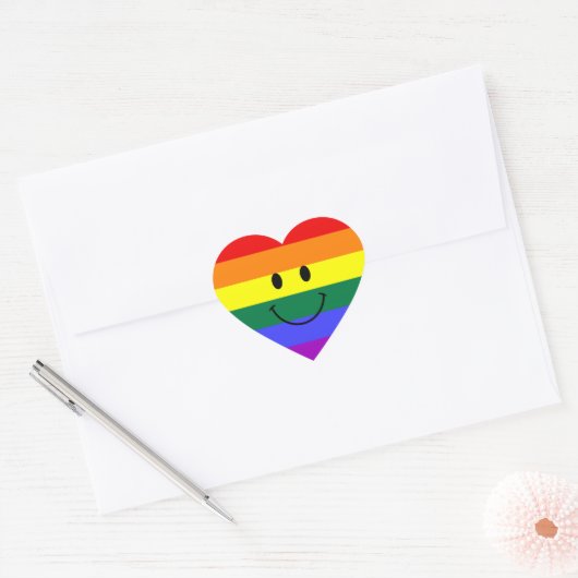 Rainbow Face Herz-Aufkleber (Umschlag)