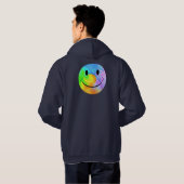 Rainbow Face Hoodie (Backprint) (Schwarz voll)
