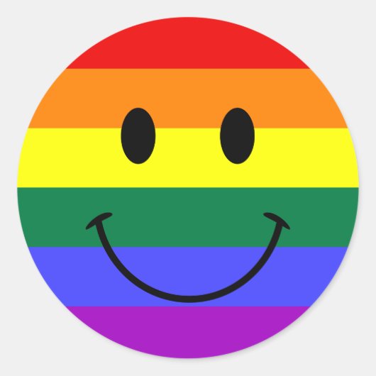 Rainbow Face Runder Aufkleber (Vorderseite)
