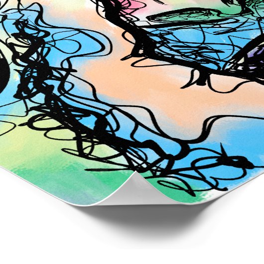 RAINBOW FACE SCRIBBLE ART POSTER (Ecke)