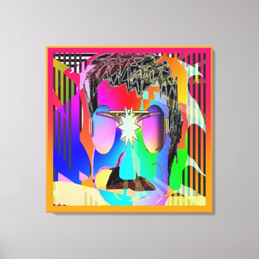 Rainbow Face Tragen Lila Objektive Leinwanddruck (Vorderseite)