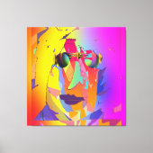 Rainbow Face Wearing Rainbow Glasses Leinwanddruck (Vorderseite)