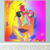 Rainbow Face Wearing Rainbow Glasses Leinwanddruck (Insitu (Holzboden))