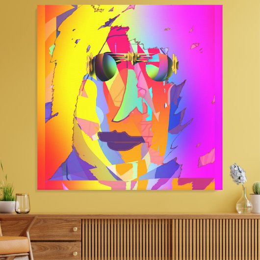 Rainbow Face Wearing Rainbow Glasses Leinwanddruck (Insitu (Wohnzimmer))