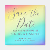 Rainbow Fade fröhliche LGBTQ Save the Date Magnet (Vorne)