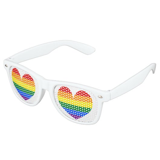 Rainbow-Fahne-Liebe-Herzsymbol für Party Partybrille (Schrägansicht)