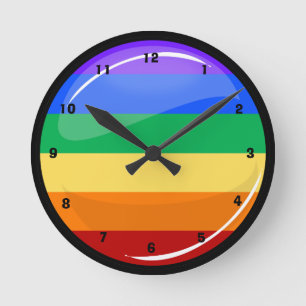 Rainbow-Fahne Runde Wanduhr