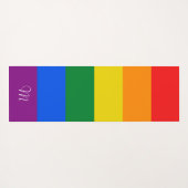 Rainbow-Fahne Streifen Badetuch Set Yogamatte (Rückseite (Horizontal))