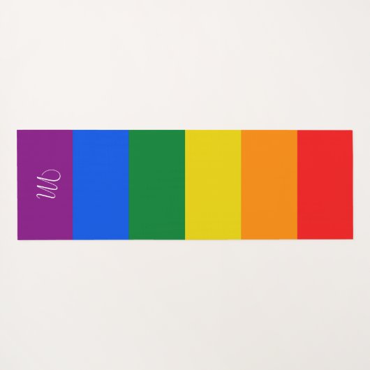 Rainbow-Fahne Streifen Badetuch Set Yogamatte (Rückseite (Horizontal))