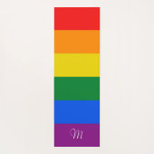 Rainbow-Fahne Streifen Badetuch Set Yogamatte (Rückseite)