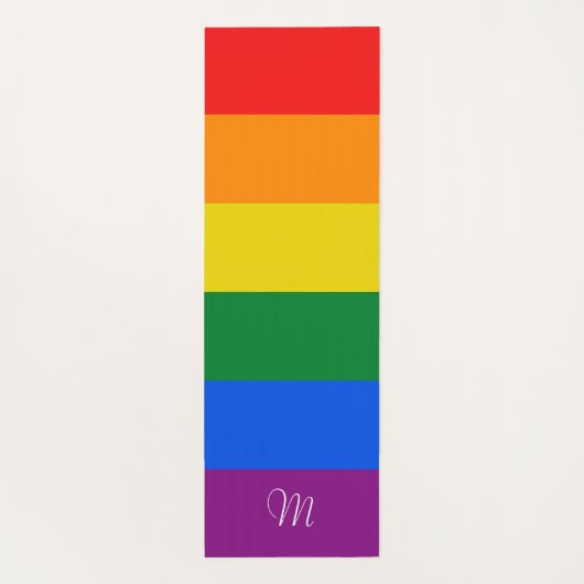 Rainbow-Fahne Streifen Badetuch Set Yogamatte (Rückseite)