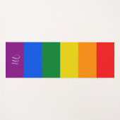 Rainbow-Fahne Streifen Badetuch Set Yogamatte (Vorderseite (Horizontal))